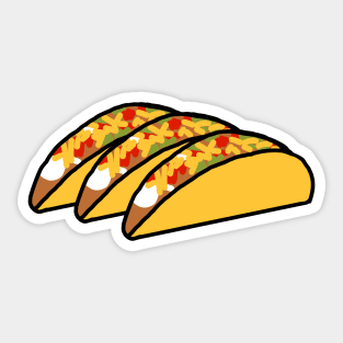 Three Tacos Food for Hungry Foodie Sticker